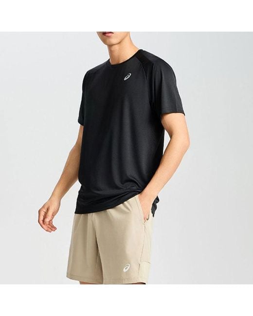 Asics Black Icon Short Sleeve Top 'Performance' for men
