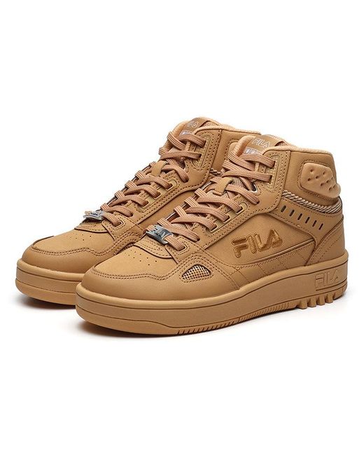 Fila Brown (Wmns) High Top Retro Basketball Shoes Clay