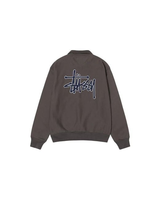 Stussy Gray X Denim Tears Half Zip Fleece 'Charcoal' for men