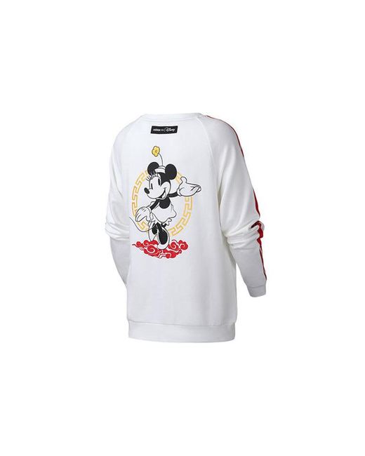 Adidas White (Wmns) Neo X Disney Cny Printing Sports Round-Neck Sweatshirt