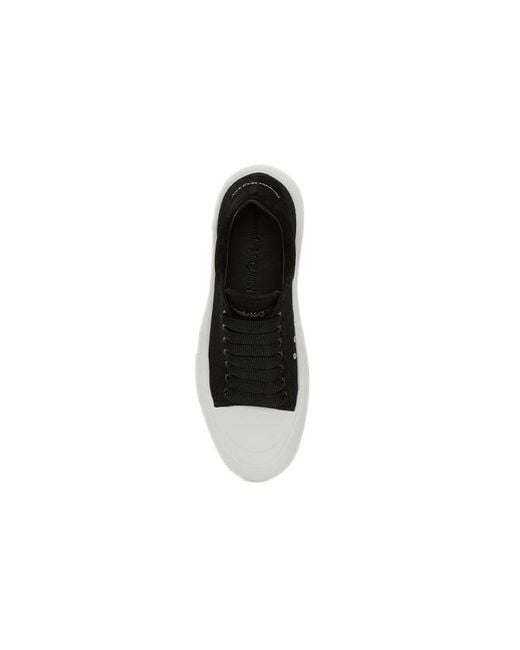 McQueen Black (Wmns) Deck Skate Plimsoll Lace Up