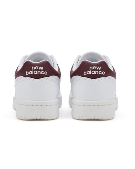 New Balance White 480 Burgundy' for men