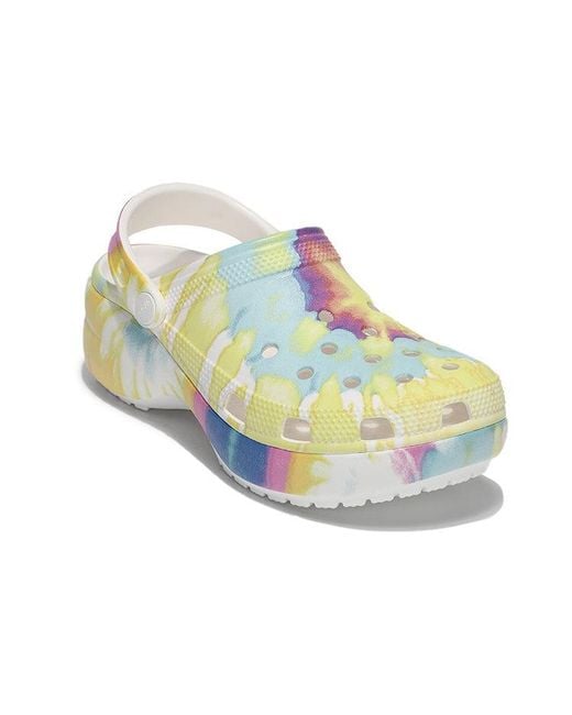CROCSTM Blue (Wmns) Classic Clog Clouds Tie Dye Printing Lightweight Cozy Sports Sandals