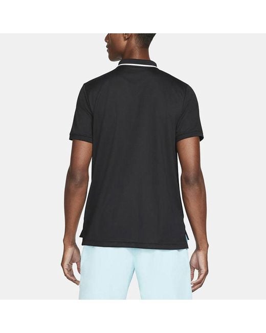 Nike Black Casual Sports Logo Pattern Printing Short Sleeve Polo Shirt for men
