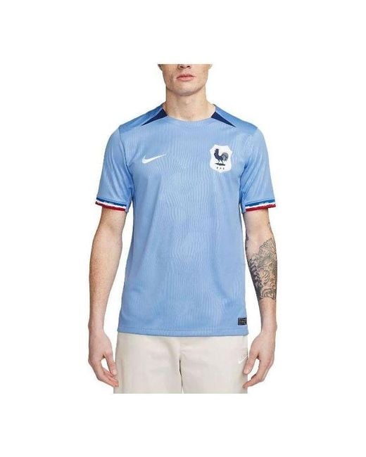 Nike Blue Dri-Fit Fff 2023 Stadium Home Soccer Jerseys 'Sky' for men