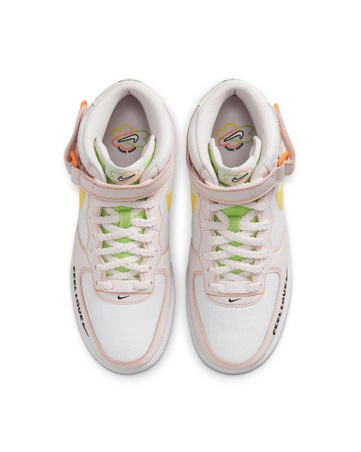 Nike White (Wmns) Air Force 1 '07 Mid 'Feel Love'