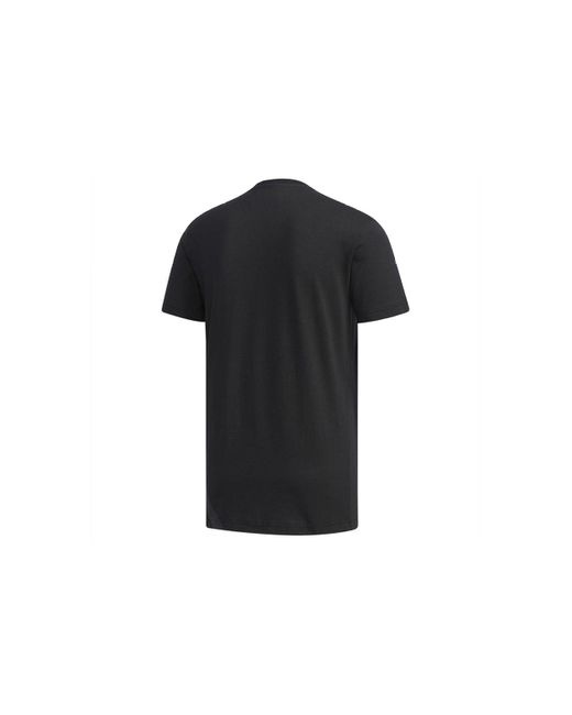 Adidas Black Neo Fav Brnd Gr T Large Logo Printing Knit Sports Short Sleeve for men