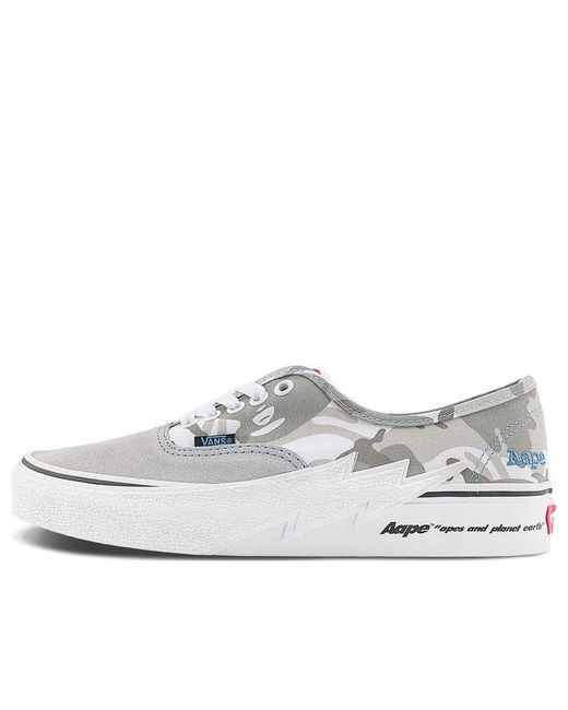 Vans White X Aape Authentic Bolt Sneakers for men