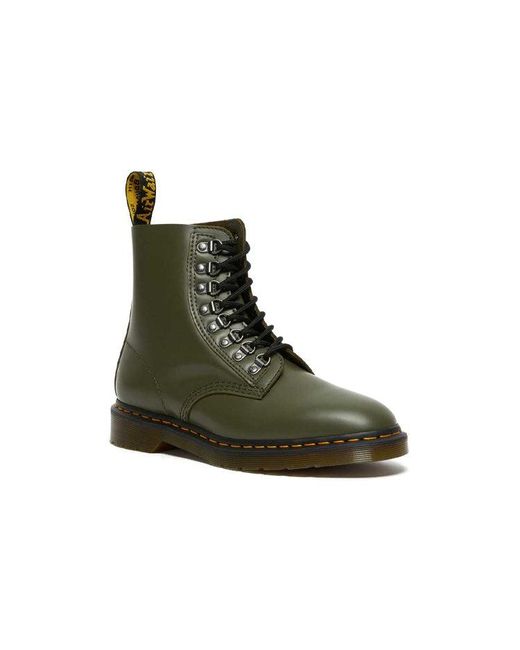 Dr. Martens Green 1460 Pascal Verso Stylish Simplicity Waterproof Wear-Resistant Mid Tops Martin Boots Couple Style for men