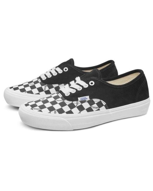 Vans Black Og Authentic Lx Checkerboard Toe' for men