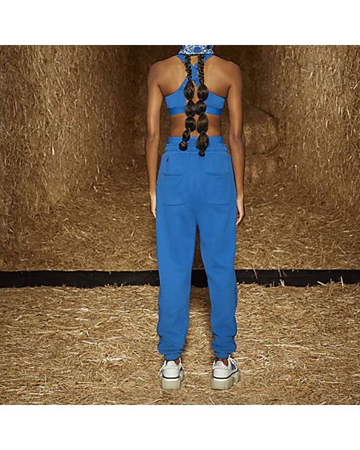 Adidas Blue Originals X Ivy Park Crossover Casual Solid Color Bundle Feet Long Pants/Trousers for men
