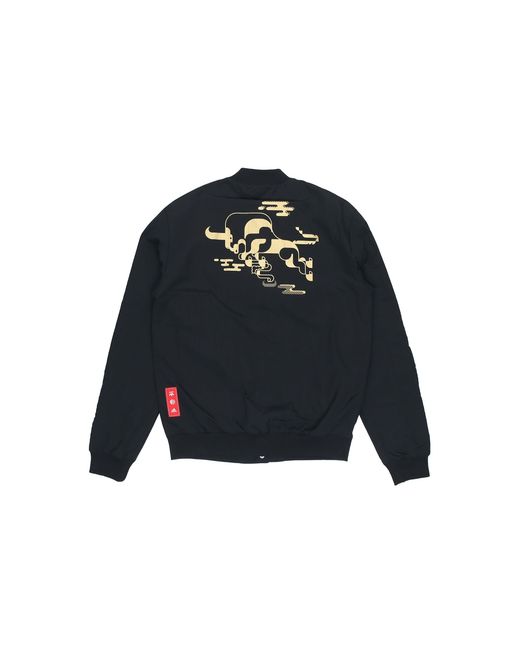 Adidas Blue Mufc Cny Bomber Series Soccer/Football Sports Printing Aviator Jacket for men