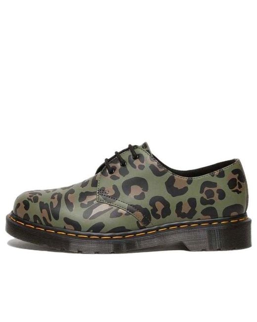 Dr. Martens Brown 1461 Distorted Leopard Print Oxford Shoes 'Khaki'