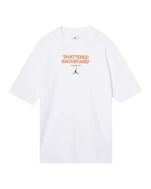 Nike White Alphabet Pattern Round Neck Short Sleeve T-Shirt for men