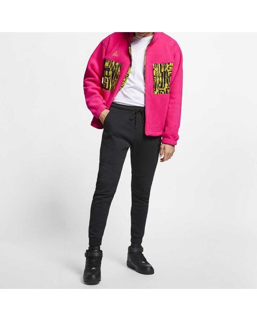 Nike Acg Printing Splicing Jacket Pinkred for men