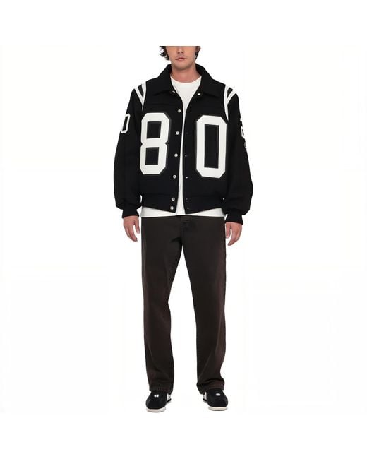 Stussy Black 80 Wool Varsity Jacket for men