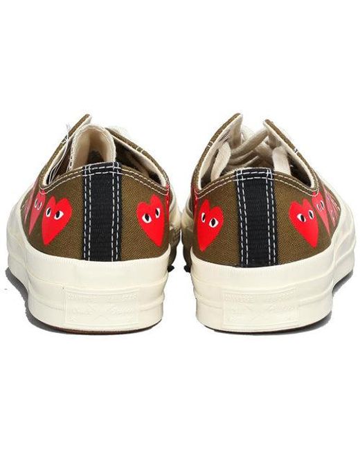 Converse Pink X Comme Des Garcons Play Chuck 70 Low Multi Heart 'Khaki' for men