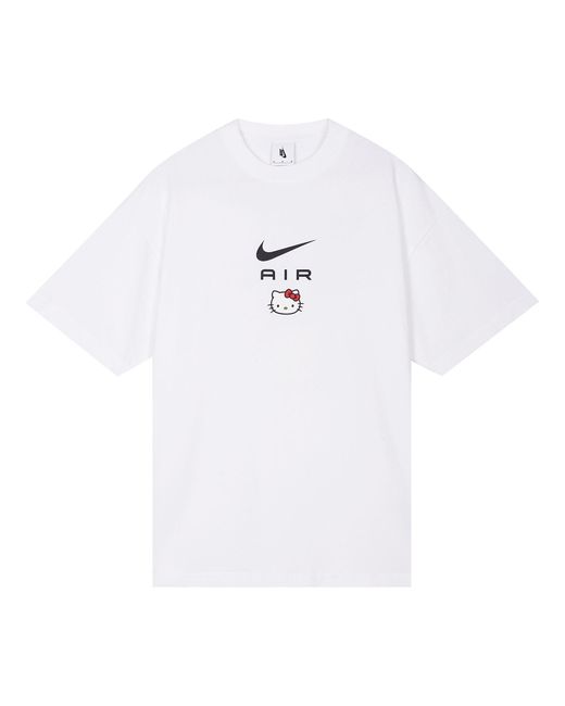 Nike White X Hello Kitty Crossover Funny Cartoon Alphabet Pattern Printing Short Sleeve Asia Edition