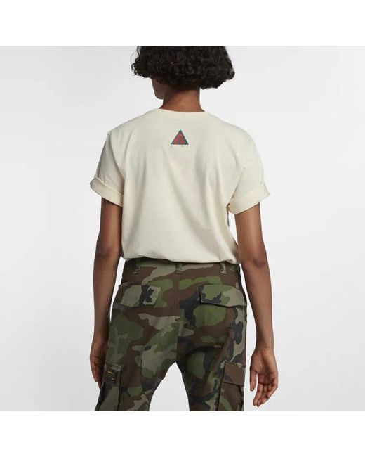 Nike Natural Pattern Printing Loose Short Sleeve T-Shirt Light Cream for men