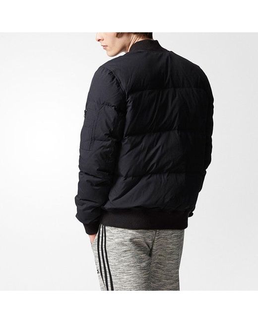 Adidas Blue Originals Seoul Flight Do Solid Color Stay Warm Baseball Collar Down Jacket for men