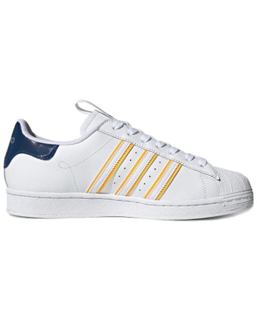 Adidas White Originals Superstar Retro Low Top Skate Shoes for men