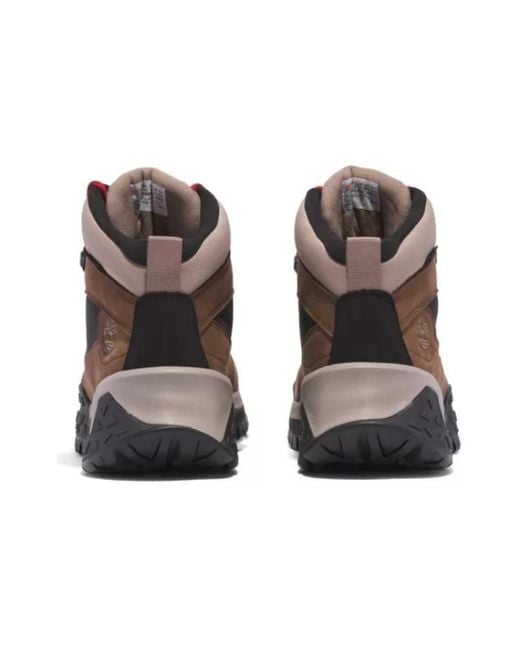 Timberland Brown Motion Scramble Mid Lace-Up Waterproof Hikers 'Dark Nubuck' for men