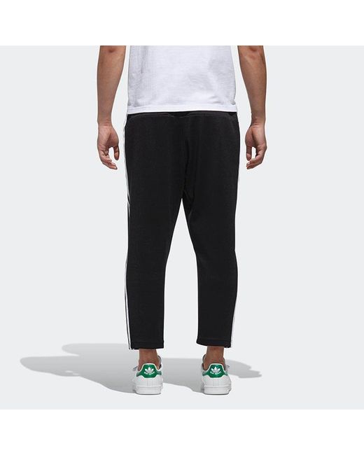Adidas Black Originals Classic Stripe Loose Straight Cozy Casual Sports Pants for men
