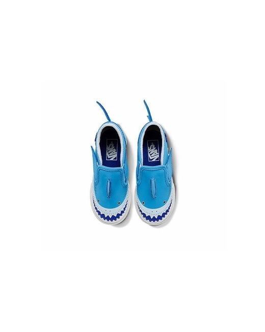 Vans Blue Slip-On V Low Top One Pedal Casual Skate Shoes Td for men
