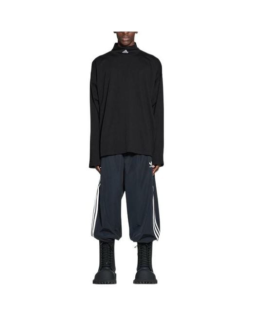 Balenciaga Black X Adidas High Neck Long Sleeve T-Shirt for men