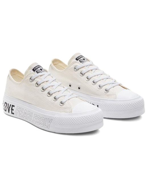 Converse White (Wmns) Chuck Taylor All Star Lift Low 'Love Fearlessly'
