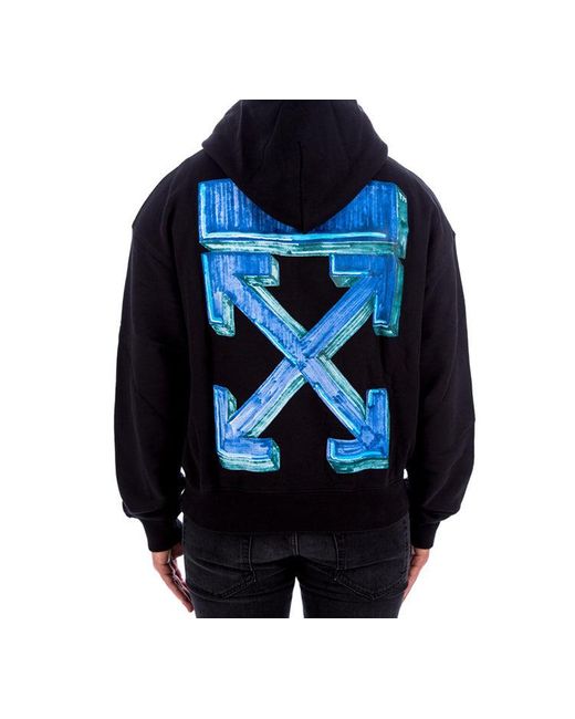 Off-White c/o Virgil Abloh Black Fw20 Arrows Printing Hooded Pullover for men