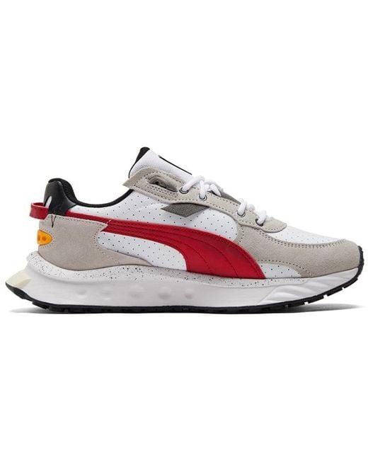 PUMA White Scuderia Ferrari X Wild Rider Rosso Corsa' for men