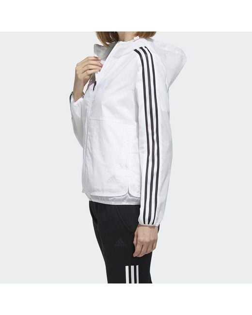 Adidas Gray (Wmns) Three Stripes Printing Hooded Jacket