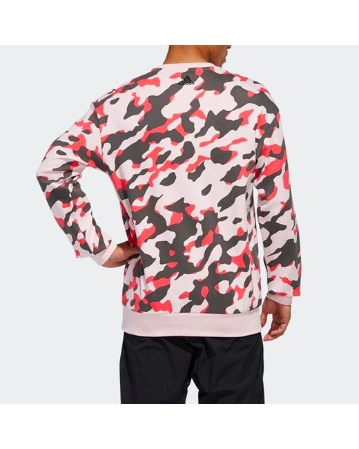 Adidas Red U2 Gfx Cs Lng Printing Casual Sports Round Neck Pullover Camouflage for men