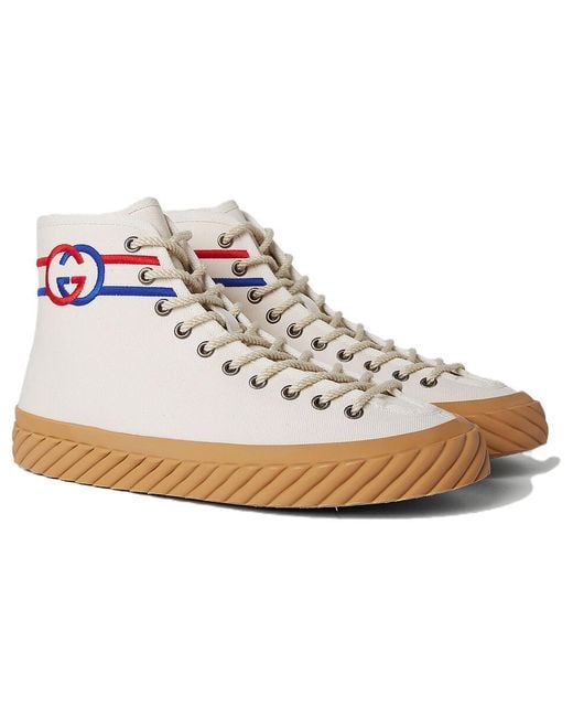 Gucci White Interlock G High-Top Sneakers for men
