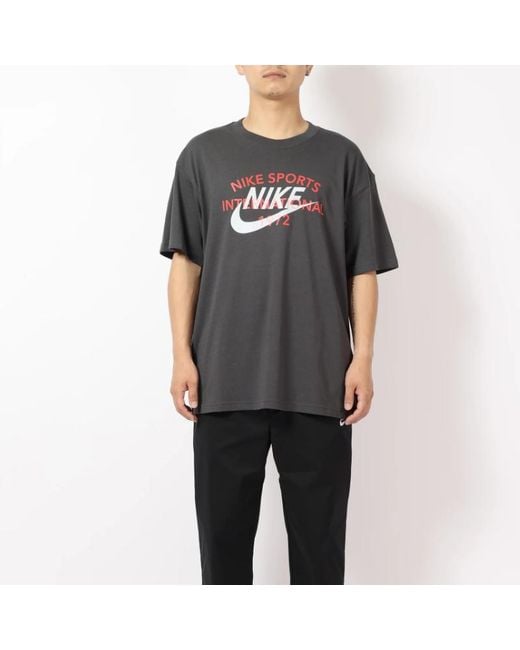 Nike Black Sportswear Circa Hybird S/S Tee Logo Printing Round Neck Short Sleeve for men