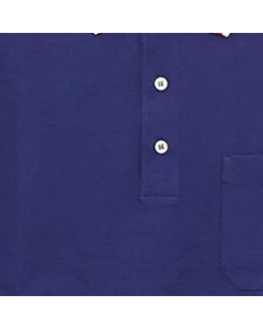 Gucci Blue Cotton Jersey Polo Shirt With Web for men
