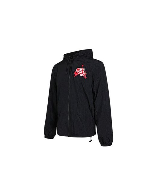 Nike Blue Jumpman Windbreaker Cardigan Sports Hooded Jacket for men