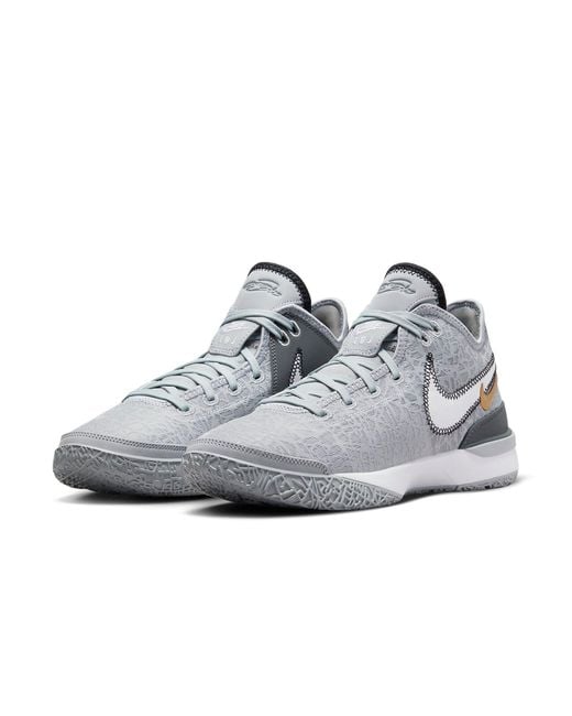 Nike White Zoom Lebron Nxxt Gen 'Wolf Metallic' for men