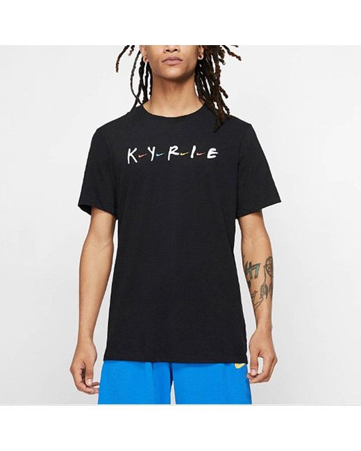 Nike Black Kyrie Dri-Fit Kyrie Irving Basketball Breathable Sports Short Sleeve for men