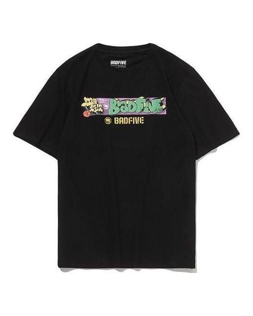 Li-ning Black Badfive Basketball Series Element Printing Tee for men