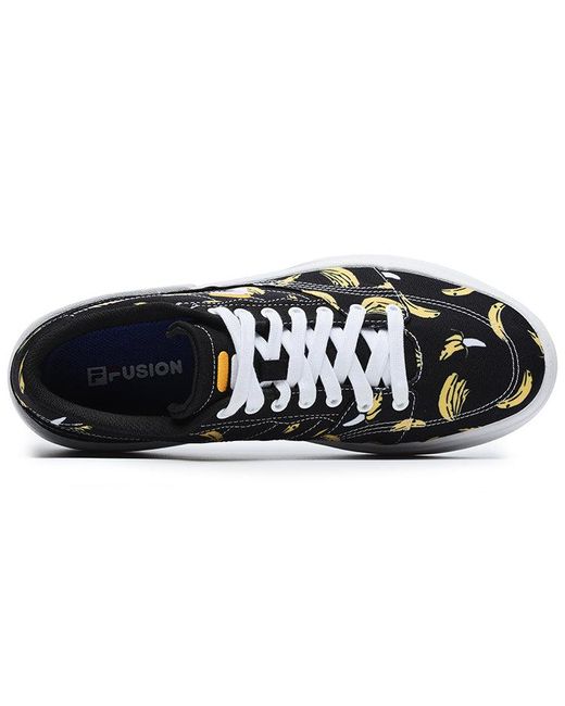 Fila Black Graphic Print Skate Shoes for men