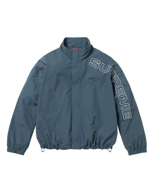 Supreme Blue Spelled Out Embroidered Track Jacket for men