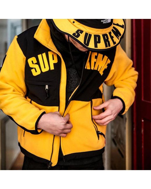 Supreme Yellow Ss19 X The North Face Arc Logo Denali Fleece Jacket for men