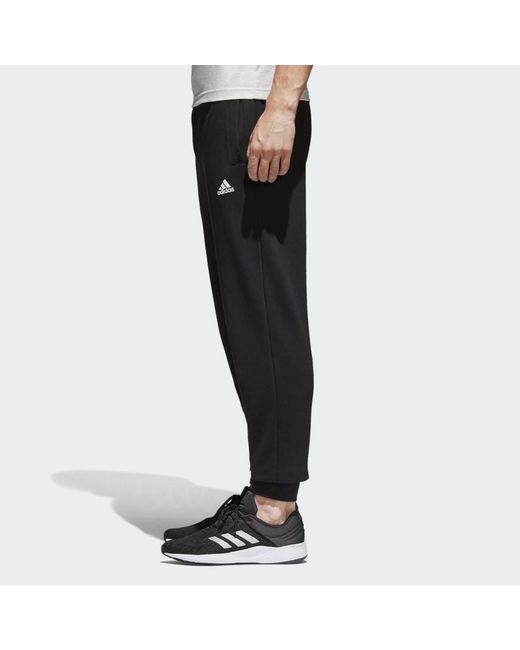 Adidas Black Essentials French Terry Pants Knitted Sport Trousers for men