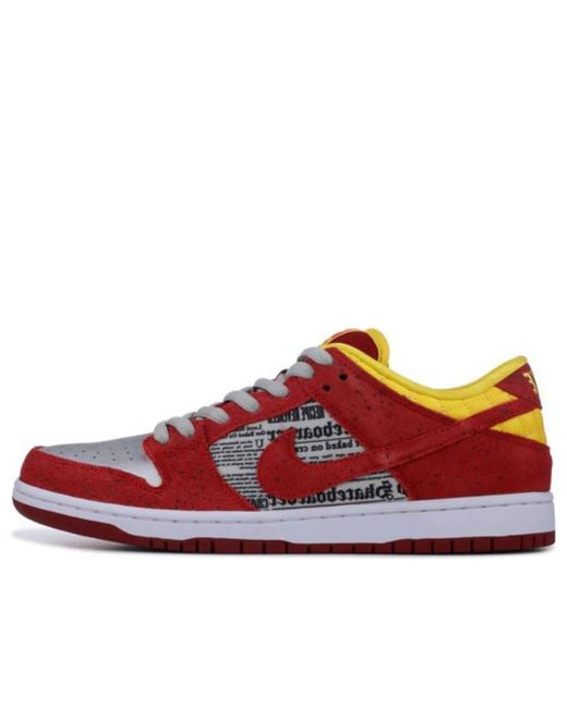 Nike Red Sb Dunk Low Rukus Crawfish Goldsilver' for men
