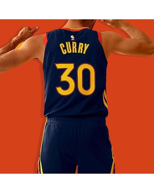 Nike Blue Nba Stephen Curry Golden State Warriors Jersey City Edition for men