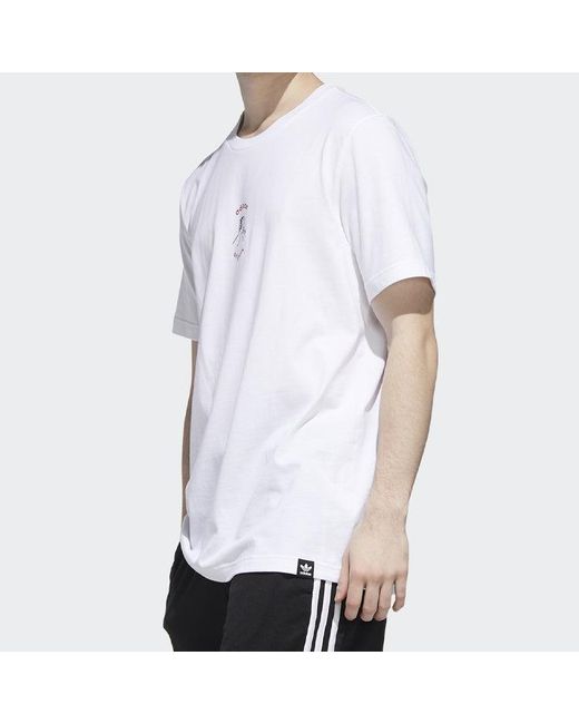 Adidas White Originals Mic Graphic T 1 Sports Short Sleeve for men