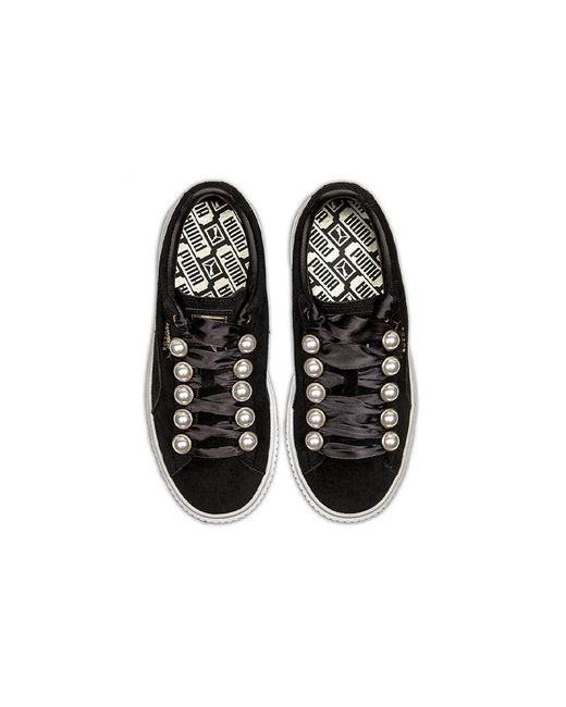 PUMA Black (Wmns) Suede Platform Bling