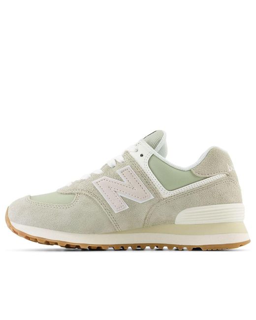 New Balance White (Wmns) 574 Lifestyle Sneakers 'Light'
